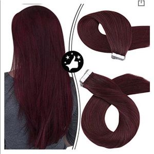 Moresoo Burgundy Tape in Extensions Remy Hair